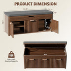 37.4" W Shoe Bench with Storage, Lift Top Entryway Bench - Image 2