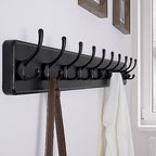 SKOLOO Rustic Wall Mounted Coat Rack, 10 Hooks, Solid Wood - Image 3