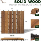 Acacia Interlocking Deck Tiles, 6 Slats, Honey Oak - Image 2