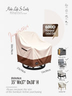 JinHrtoyi Outdoor Chair Covers 4 Pack, 35W x 37D x 38H Inches, 100% Waterproof - Image 2