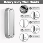 Foldable Wall Hook, 4 Pack, Screw Mounted, Heavy Duty Coat Hooks - Image 4