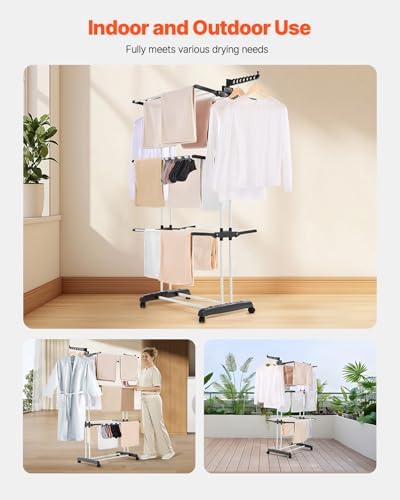 VEVOR Clothes Drying Rack, 4-Tier Foldable Laundry Dryer Rack, Metal Drying - Image 6