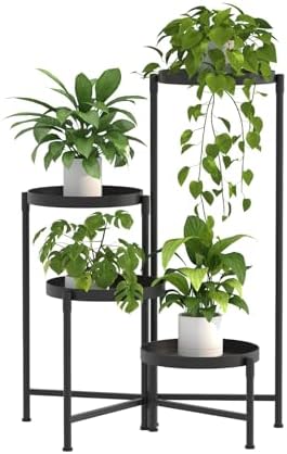 aboxoo 4 Tier Metal Plant Stand Modern NEW, Indoor Outdoor Multi-Tiered Plant by aboxoo