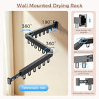 Wall Mounted Clothes Drying Rack, Space-Saving Foldable Clothes Drying Rack - Image 2