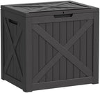 40 Gallon Waterproof Resin Deck Box, Outdoor Toy Storage Box Lock Bin by ATMELT