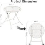 TeoKJ Folding Small Outdoor Side Table, Anti Rust Patio Metal Table - Image 3