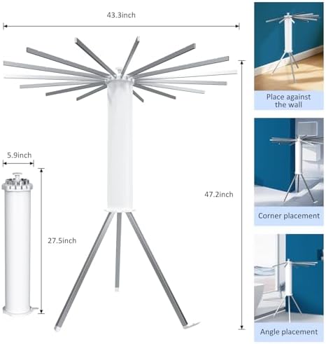 Tripod Foldable Clothes Rack, Garment Rack Portable - Image 2