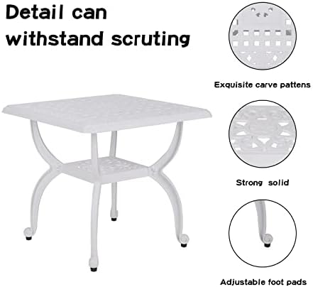YKSY&YKSY Jardin DE Centennial Cast Aluminum Outdoor Side Table, Anti-Rust - Image 5