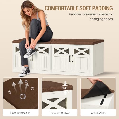 Hzuaneri 59" Shoe Storage Bench - Image 4