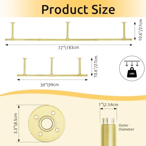 Oroonoko 72" Wall Mounted Clothes Rack, Closet Rods - Image 2