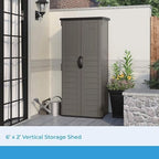 Suncast 22 Cu Ft, Vertical Storage Shed, Pad-Lockable Double Doors - Image 5