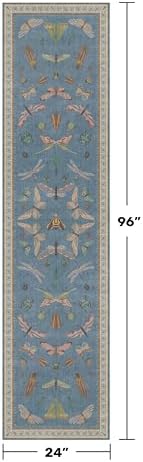 Hazo Haus Blue Boho Hallway Runner Rug 2x8, Washable Non Slip Rug - Image 2