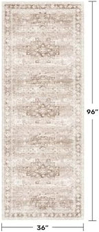 Beige Washable 8ft Long Runners - Image 2