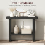 MAHANCRIS Modern Console Table, 39.4" Black Rectangular Entryway Table - Image 3