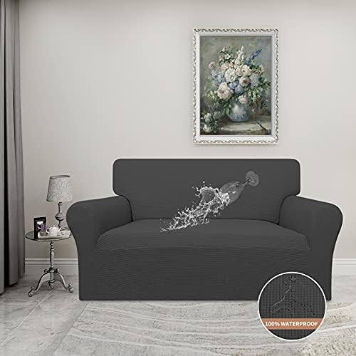 Easy-Going 100% Waterproof Loveseat Couch Cover Stretch Jacquard Sofa Cover - Image 2