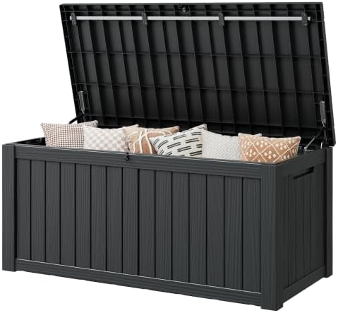 Outdoor Storage Box Waterproof, 160 Gallon Deck Box by WTFGO