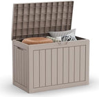 45 Gallon Outdoor Deck Box, Lockable Waterproof Outdoor Storage Boxes by MAIUSCOLI