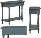 Small Curved Console Table 36-Inch Retro Farmhouse Entryway Sofa Table - Image 7