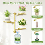 iDavosic.ly Wall Plant Holder, Rotating Floating Window Shelf, 3-Tier Gold - Image 4