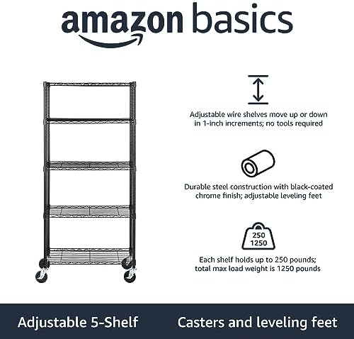 Amazon Basics 5-Shelf Heavy Duty Garage Shelving Storage Rack - Image 2