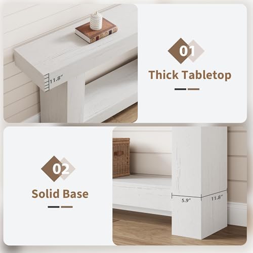 GarveeHome 63" Farmhouse 2-Tier Console Table - Image 5