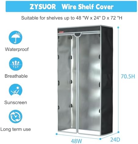 Shelf Cover for Wire Shelving, Fits 48"L x 24"D x 72"H Shelving Unit - Image 2