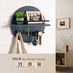 Key Holder Wall Mount with Shelf and Hooks, Mail Organizer - Image 4