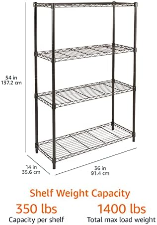 Amazon Basics 4-Shelf Adjustable Heavy Duty Steel Wire Rack Storage Shelving - Image 5