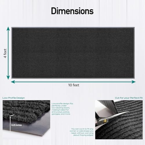 LuxUrux Striped Black Door Mat - Image 2