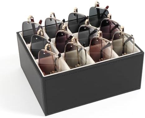WOMACO Sunglasses Organizer, Velvet 12 Slots Glasses Display Tray, Desktop by WOMACO
