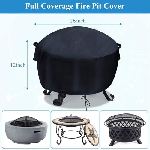 24-26 inch Fire Pit Cover Round - Image 2