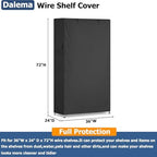 Storage Shelf Cover, Outdoor Heavy Duty 600D 36''W x 24''D x 72''H Dustproof - Image 3