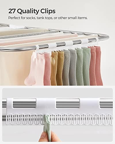 SONGMICS Clothes Drying Rack, Foldable Space-Saving Steel Laundry Rack - Image 7
