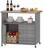 Tangkula Rattan Outdoor Storage Cabinet by TANGKULA