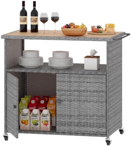 Tangkula Rattan Outdoor Storage Cabinet by TANGKULA