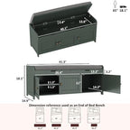 HOMEFORT 41.3" Shoe Bench with Lift Top Storage, Entryway Bench with Cushioned - Image 3