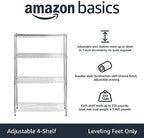 Amazon Basics 4-Shelf Adjustable Heavy Duty Steel Wire Rack Storage Shelving - Image 2