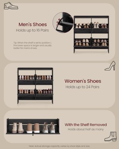 VASAGLE Narrow Shoe Storage Cabinet Organizer - Image 5