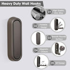 Dntorx Folding Wall Hooks, 2 Pack, Zinc Alloy, Heavy Duty Coat Hooks - Image 3