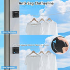15.7Ft Retractable Clothesline Indoor an Anti-sag Retractable Clothesline - Image 4