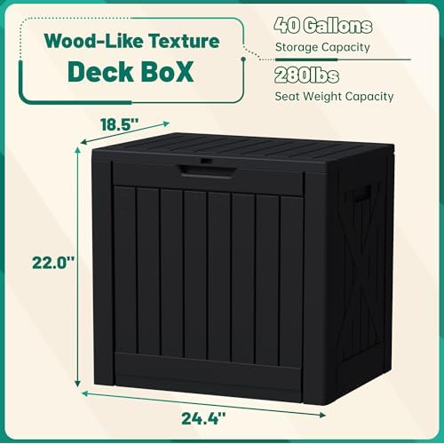 Devoko 40 Gallon Deck Box Lockable Outdoor Storage Box Waterproof - Image 7