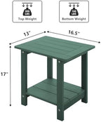 Meluvici Double Adirondack Side Table Weather Resistant, Outdoor Rectangular - Image 3