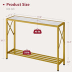 Tajsoon Entryway Table 41.8", 2 Tier Gold Console Table - Image 3