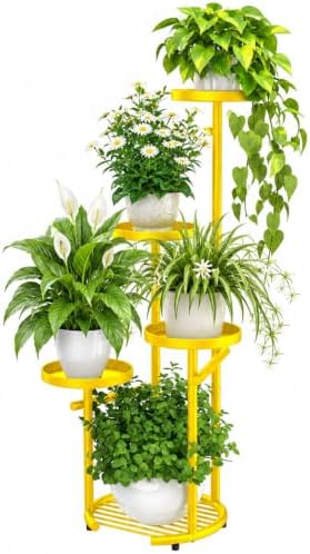 TOSKING Tall 5-Tier Round Metal Corner Plant Stand Indoor by TOSKINGESSENCE