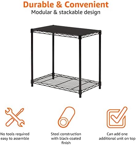 Amazon Basics 2-Shelf Stackable Storage, 13.3" D x 23.2" W x 22.2" H - Image 3
