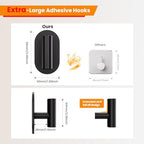Aikzik Black Adhesive Hooks Heavy Duty, Wall Hooks - Image 3