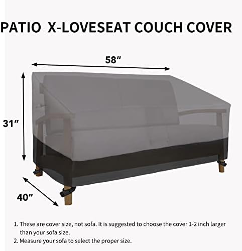 Easy-Going Heavy Duty Outdoor Loveseat Cover Waterproof, 58Wx40Dx31H inch - Image 6