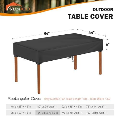 SUNICO Outdoor Table Covers Rectangle Waterproof - Image 2