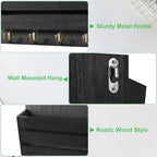 MOOACE Mail Organizer Wall Mount, Wood Mail and Key Holder - Image 4