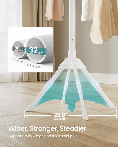 SONGMICS Clothes Drying Rack, Foldable Steel Airer, Bamboo Hanging Rods - Image 5
